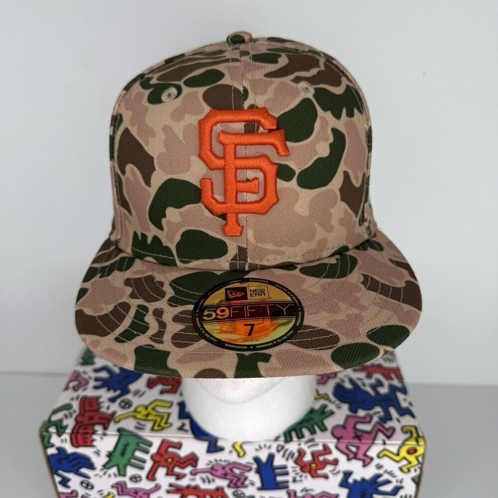 San Fransisco Giants Hat Cap Fitted Size 7 Brown‎ Duck Camo 59Fifty Plain Logo - Picture 3 of 11